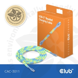 Club3D Lifestyle USB-C Perlen-Kabel PD60W,480Mbps 2m blau...