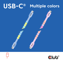 Club3D Lifestyle USB-C Perlen-Kabel PD60W,480Mbps 2m blau retail