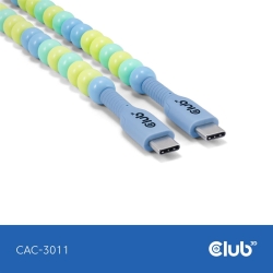 Club3D Lifestyle USB-C Perlen-Kabel PD60W,480Mbps 2m blau retail