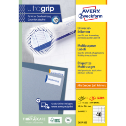 3657 Universal-Etiketten ultragrip - 48,5 x 25,4 mm,...