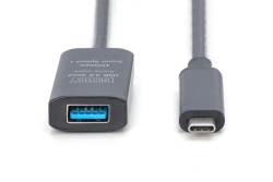 DIGITUS Verlängerungskabel USB-C->USB-A St./Bu. 10G 5,00m