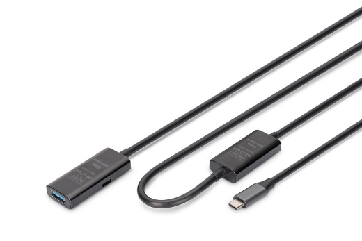 DIGITUS Verlängerungskabel USB-C->USB-A St./Bu. 10G 10,00m