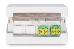 DIGITUS FTTH Gehäuse mit 2 x LC/APC DX Kupplung mit Shutter