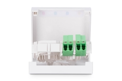 DIGITUS FTTH Gehäuse mit 2 x LC/APC DX Kupplung mit Shutter