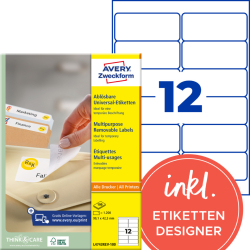 L4743REV-100 Universal-Etiketten - 99,1 x 42,3 mm,...