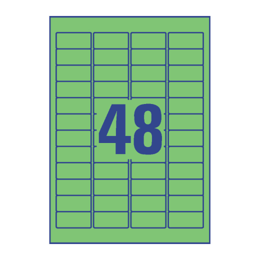 L6040-20 Etiketten - 45,7 x 21,2 mm, grün, 960 Etiketten/20 Blatt, wiederablösbar