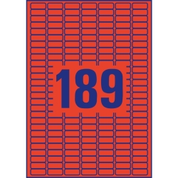 L6036-20 Etiketten - 25,4 x 10 mm, rot, 3.780...