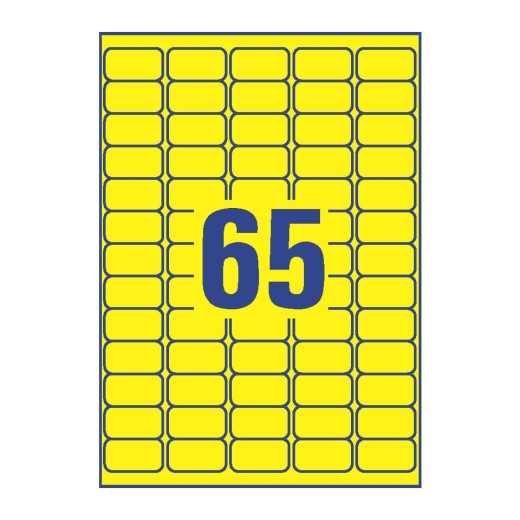 L4793-20 Etiketten - 38,1 x 21,2 mm, gelb, 1.300 Etiketten/20 Blatt, wiederablösbar