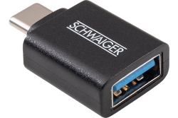 Schwaiger USB-Adapter USB3.1C auf USB3.0A Schwarz