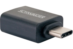 Schwaiger USB-Adapter USB3.1C auf USB3.0A Schwarz