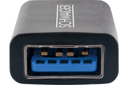 Schwaiger USB-Adapter USB3.1C auf USB3.0A Schwarz