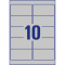 L6012-20 Typenschild-Etiketten - A4, 200 Stück, 96 x 50,8 mm, wetterfest, 20 Blatt silber