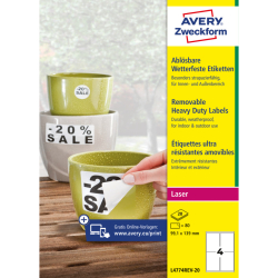 L4774REV-20 Wetterfeste Etiketten (A4, 80 Stück,...