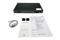 LevelOne Industr.PoE Switch 24xGE PoE/+ 370W Managed L2