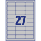 L6011-20 Typenschild-Etiketten - A4, 540 Stück, 63,5 x 29,6 mm, wetterfest, 20 Blatt silber