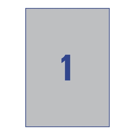 L6013-20 Typenschild-Etiketten - A4, 20 Stück, 210 x 297 mm, wetterfest, 20 Blatt silber