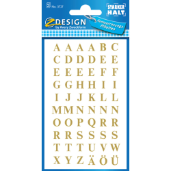 3721 Buchstaben-Etiketten - A-Z, 7,5 mm, gold,...