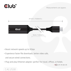 Club3D Adapter USB-C > RJ45 5Gbps St/Bu retail