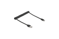 Delock Spiralkabel EASY-USB 2.0 Typ-A Stecker zu USB Type-C