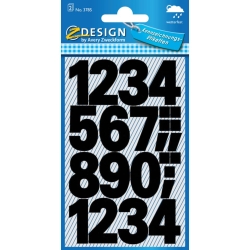 3781 Zahlen-Etiketten - 0-9, 25 mm, schwarz,...