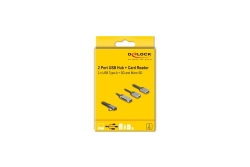 DELOCK 2 Port USB Hub inklusive SD und Micro SD Card Reader