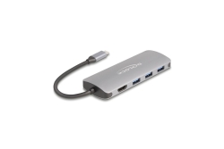 Delock 7Port USB 10Gbps Hub und 4K HDMI Ausgang/USB Typ-C
