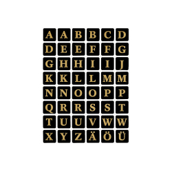 4130 Buchstaben-Etiketten - A-Z, 13x13 mm, schwarz gold...