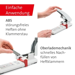NOVUS Blockheftgerät B40 bis 100Blatt grau Oberlademechanik