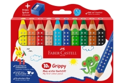 FABER-CASTELL Buntstift Grippy 10er Set mit Spitzer