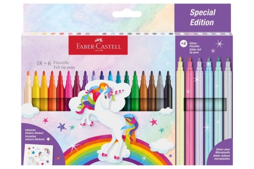FABER-CASTELL Filzstift Einhorn 18+6 +Sticker