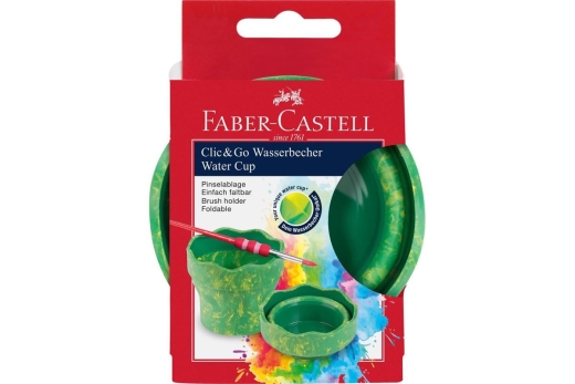 FABER-CASTELL Wasserbecher Clic&Go grün marble