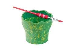 FABER-CASTELL Wasserbecher Clic&Go grün marble