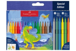 FABER-CASTELL Filzstift Dino 18+6 + Sticker