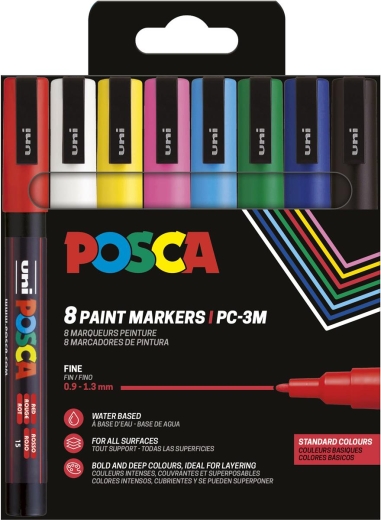 POSCA Marker UNI PC-3M 8er Set Basic