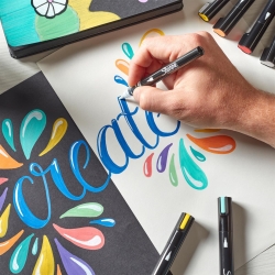Sharpie Kreativmarker Pinselspitze Acryl lila/blau/rot 5er