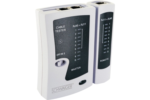 Schwaiger Netzwerkkabeltester RJ45/RJ11 Weiß