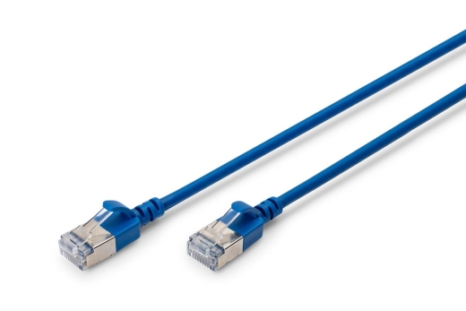 DIGITUS Patchkabel CAT 6A F/FTP Slim 0,50m blau