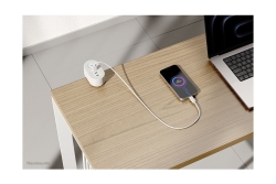 Neomounts STE 3er Tischsteckdose Klemme 1xUSB-A 2xUSB-C weiß