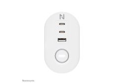 Neomounts STE 3er Tischsteckdose Klemme 1xUSB-A 2xUSB-C weiß