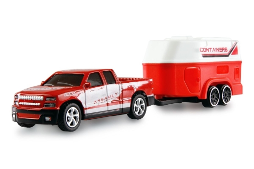 Amewi RC Pickup Die Cast mit Wohnwagen 1:64 RTR rot 6+