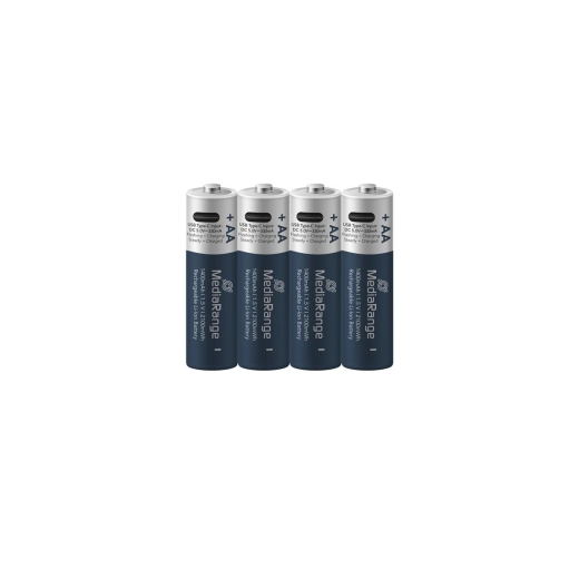 MediaRange Akku USB-C Li-ION AA 1,5V 4St