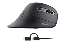 Equip Ergonomische Maus USB-A/-C Stker 1.80m Rechts schwarz