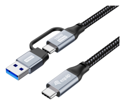 Equip Kabel USB-C3.2->C/A Gen2x2 PD100W St/St 1.00m...