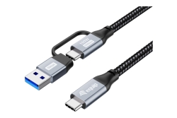 Equip Kabel USB-C3.2->C/A Gen2x2 PD100W St/St 2.00m schwarz