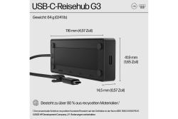 HP Notebook Dockingstation USB-C Travel Hub G3 86S97UT