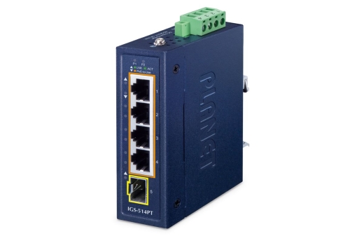 PLANET Industrial 4-Port PoE + 1-Port SFP IGS-514PT