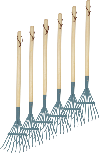 Rechen, 6er-Set, blau