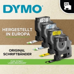 Original Dymo DirectLabel-Etiketten schwarz auf blau...