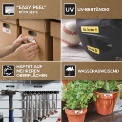 Original Dymo DirectLabel-Etiketten schwarz auf blau (45016,S0720560)