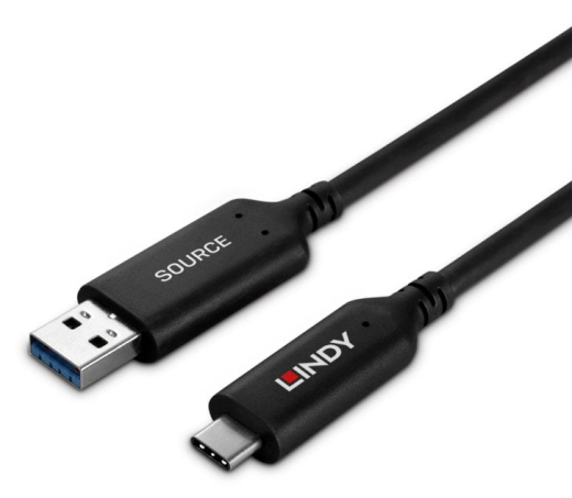 LINDY 25m USB 3.2 Gen 1 Typ A an C Hybridkabel